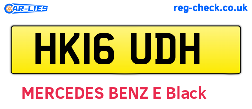 HK16UDH are the vehicle registration plates.