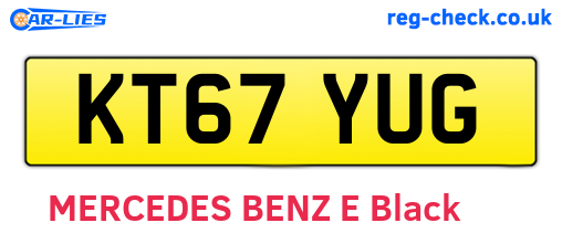KT67YUG are the vehicle registration plates.