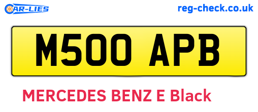 M500APB are the vehicle registration plates.