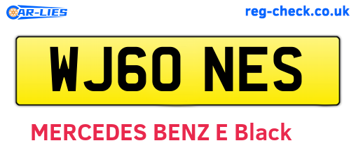 WJ60NES are the vehicle registration plates.