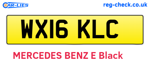 WX16KLC are the vehicle registration plates.
