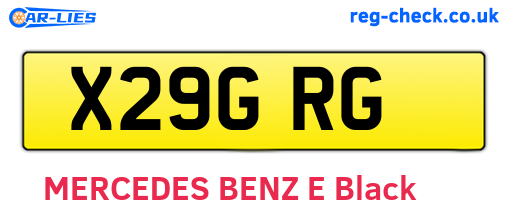 X29GRG are the vehicle registration plates.