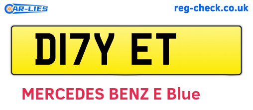 D17YET are the vehicle registration plates.