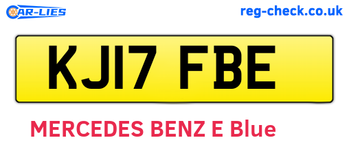 KJ17FBE are the vehicle registration plates.