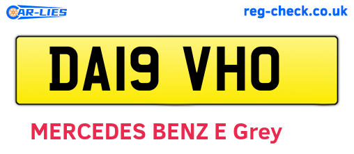 DA19VHO are the vehicle registration plates.
