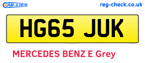 HG65JUK are the vehicle registration plates.
