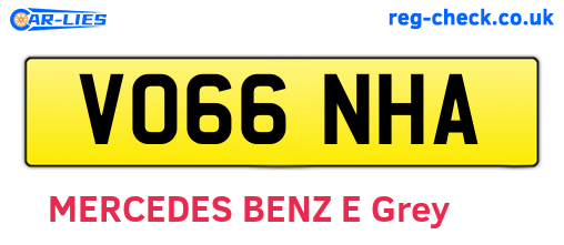 VO66NHA are the vehicle registration plates.