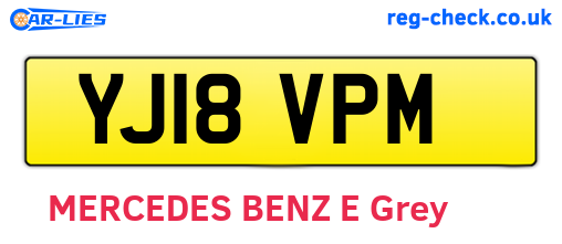 YJ18VPM are the vehicle registration plates.