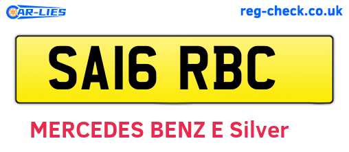 SA16RBC are the vehicle registration plates.