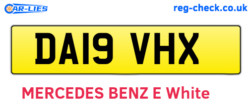 DA19VHX are the vehicle registration plates.