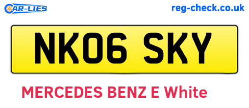 NK06SKY are the vehicle registration plates.