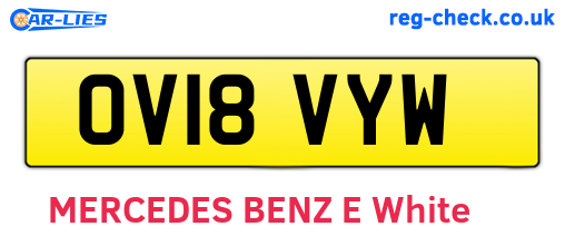 OV18VYW are the vehicle registration plates.