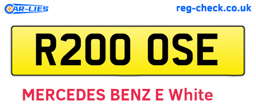 R200OSE are the vehicle registration plates.