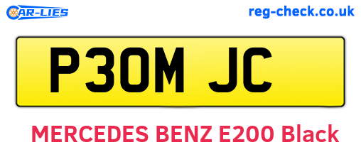 P30MJC are the vehicle registration plates.
