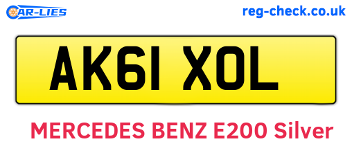 AK61XOL are the vehicle registration plates.