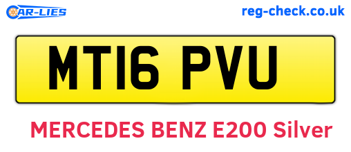 MT16PVU are the vehicle registration plates.