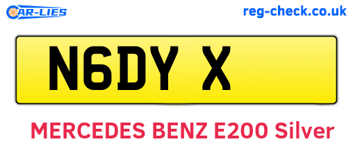 N6DYX are the vehicle registration plates.