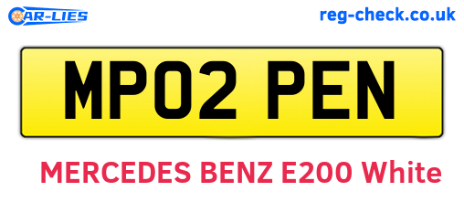 MP02PEN are the vehicle registration plates.