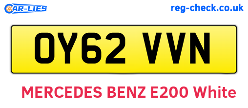 OY62VVN are the vehicle registration plates.