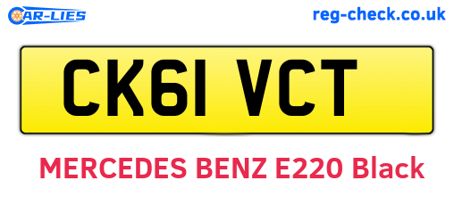 CK61VCT are the vehicle registration plates.