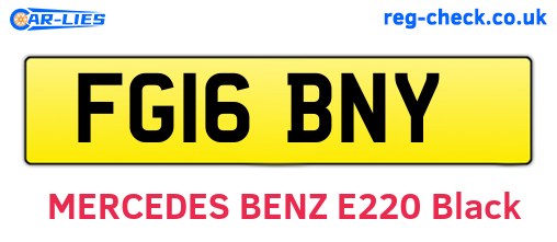 FG16BNY are the vehicle registration plates.