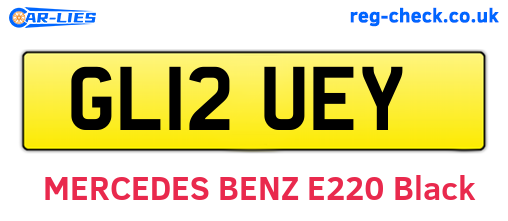 GL12UEY are the vehicle registration plates.