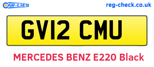 GV12CMU are the vehicle registration plates.