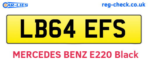 LB64EFS are the vehicle registration plates.