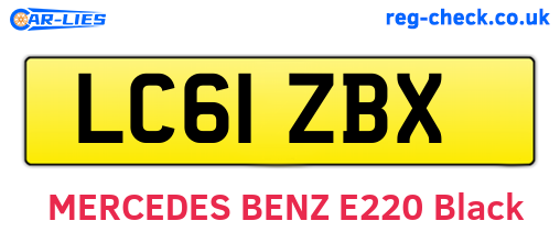 LC61ZBX are the vehicle registration plates.