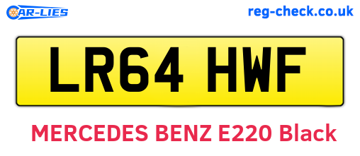 LR64HWF are the vehicle registration plates.