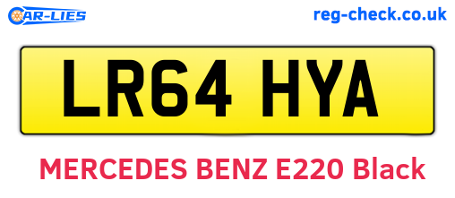 LR64HYA are the vehicle registration plates.