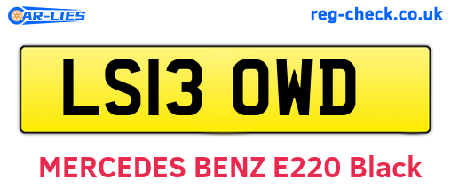 LS13OWD are the vehicle registration plates.