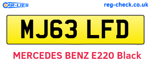 MJ63LFD are the vehicle registration plates.