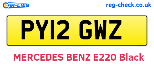 PY12GWZ are the vehicle registration plates.
