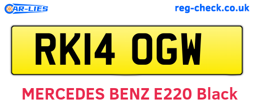 RK14OGW are the vehicle registration plates.
