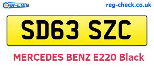 SD63SZC are the vehicle registration plates.