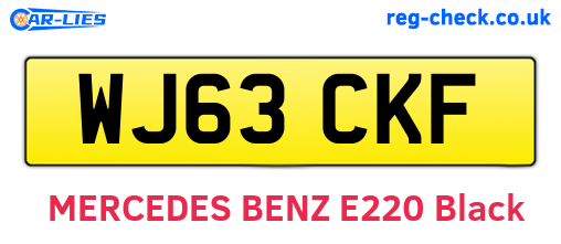 WJ63CKF are the vehicle registration plates.