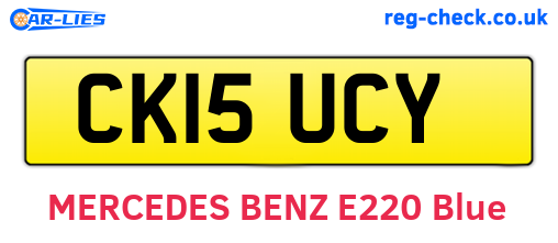 CK15UCY are the vehicle registration plates.