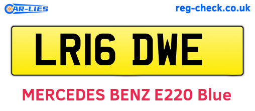 LR16DWE are the vehicle registration plates.