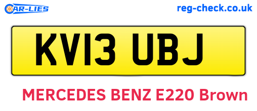 KV13UBJ are the vehicle registration plates.