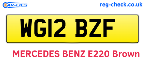 WG12BZF are the vehicle registration plates.