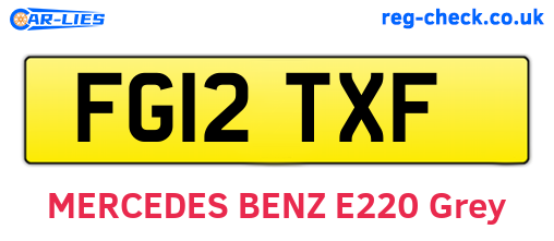 FG12TXF are the vehicle registration plates.