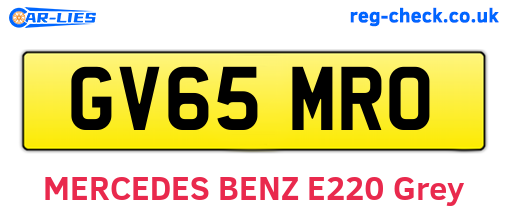 GV65MRO are the vehicle registration plates.