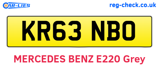 KR63NBO are the vehicle registration plates.