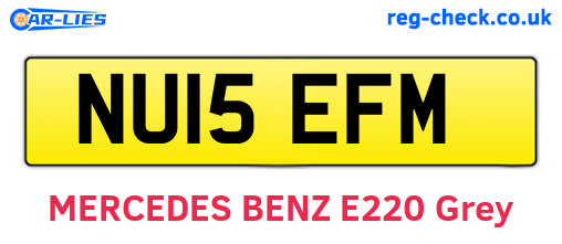 NU15EFM are the vehicle registration plates.