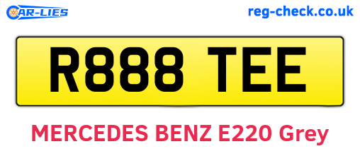 R888TEE are the vehicle registration plates.