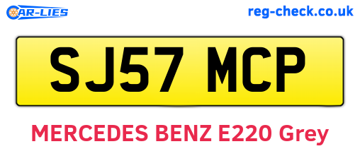 SJ57MCP are the vehicle registration plates.