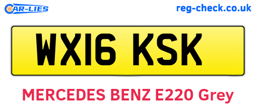 WX16KSK are the vehicle registration plates.
