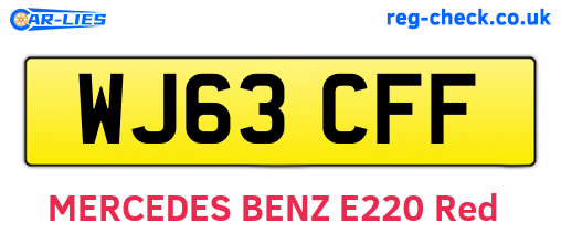 WJ63CFF are the vehicle registration plates.