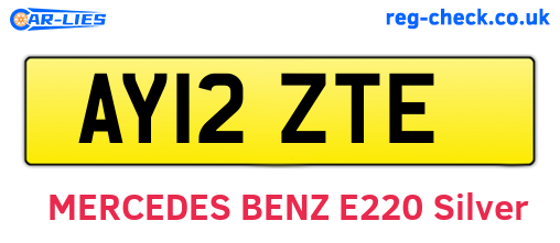 AY12ZTE are the vehicle registration plates.